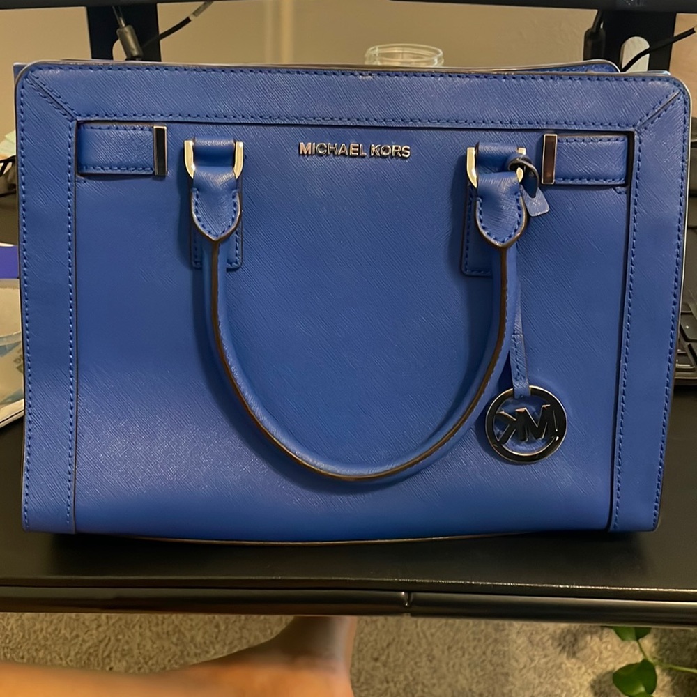 Michael Kors blue purse/ cross body bag